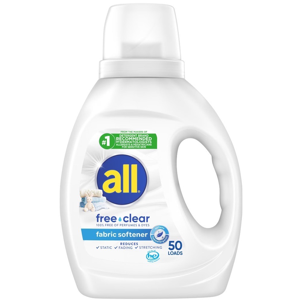 Hypoallergenic Liquid Fabric Softener Free Clear Gentle on Skin 34 Fluid Ounces