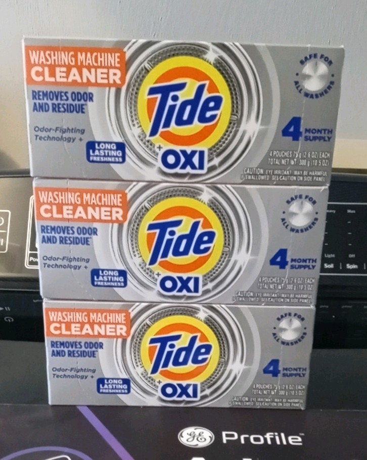 (3) Tide plus Oxi Washing Machine Cleaner 4 Month Supply