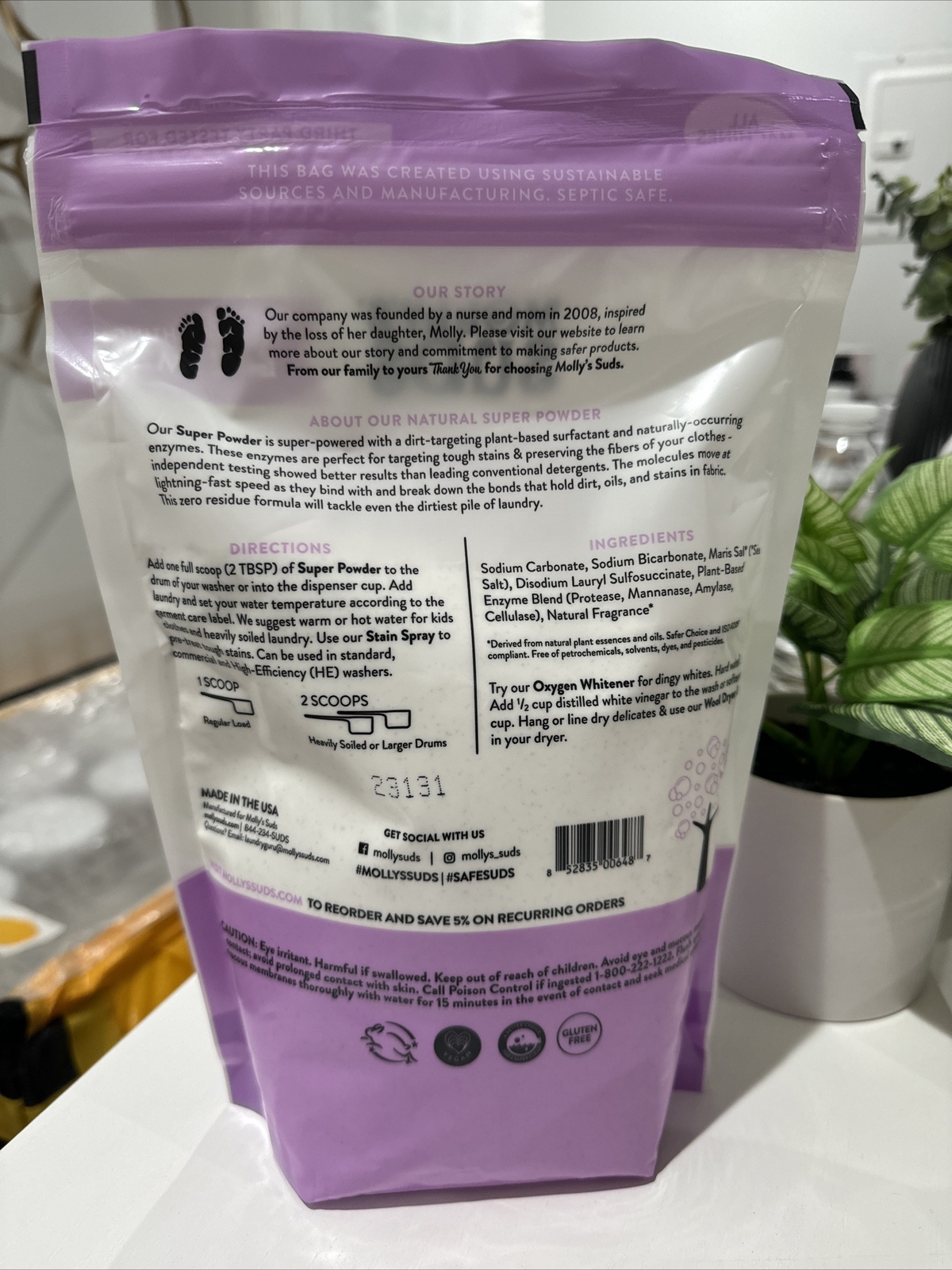 Molly’s Suds Original Laundry Detergent Powder,60 Loads Lavender Scent