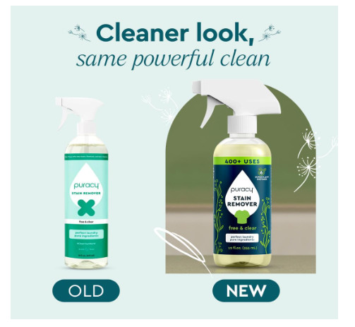 Puracy Stain Remover Spray, Natural Travel and Laundry Stain Cleaner for Clothes
