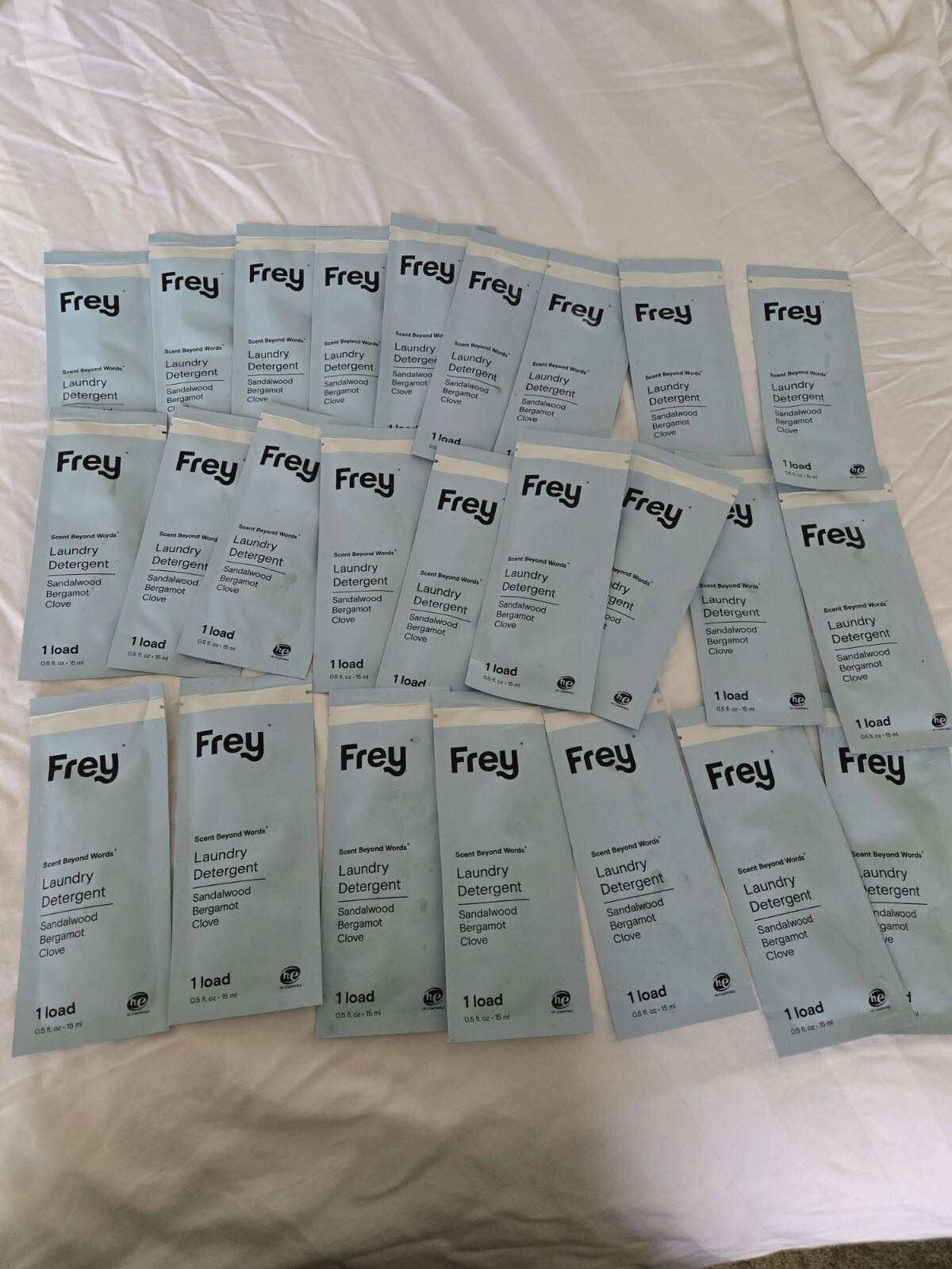 Frey Laundry Detergent-lot of 400 Loads~Sandalwood Bergamont Clove