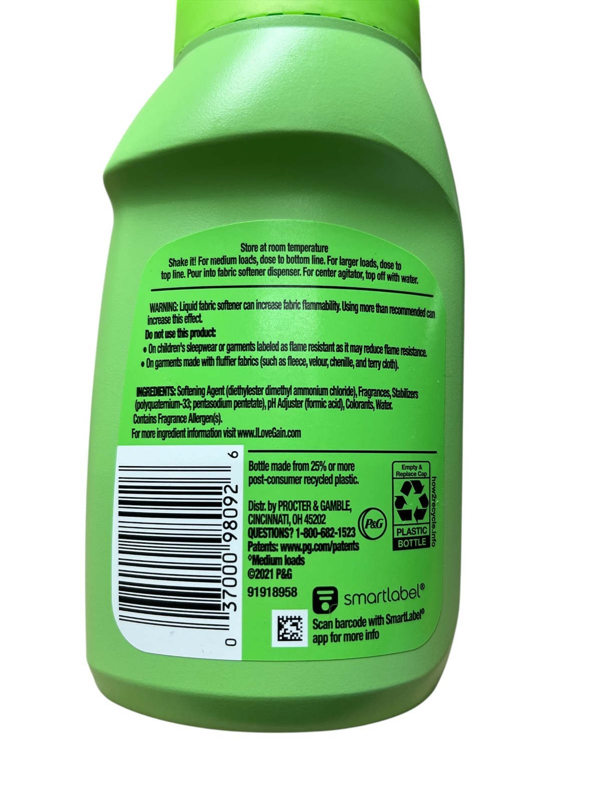 Gain Laundry Detergent Original 10 fl oz x3, HE Compatible, Fresh Scent, 6 Loads