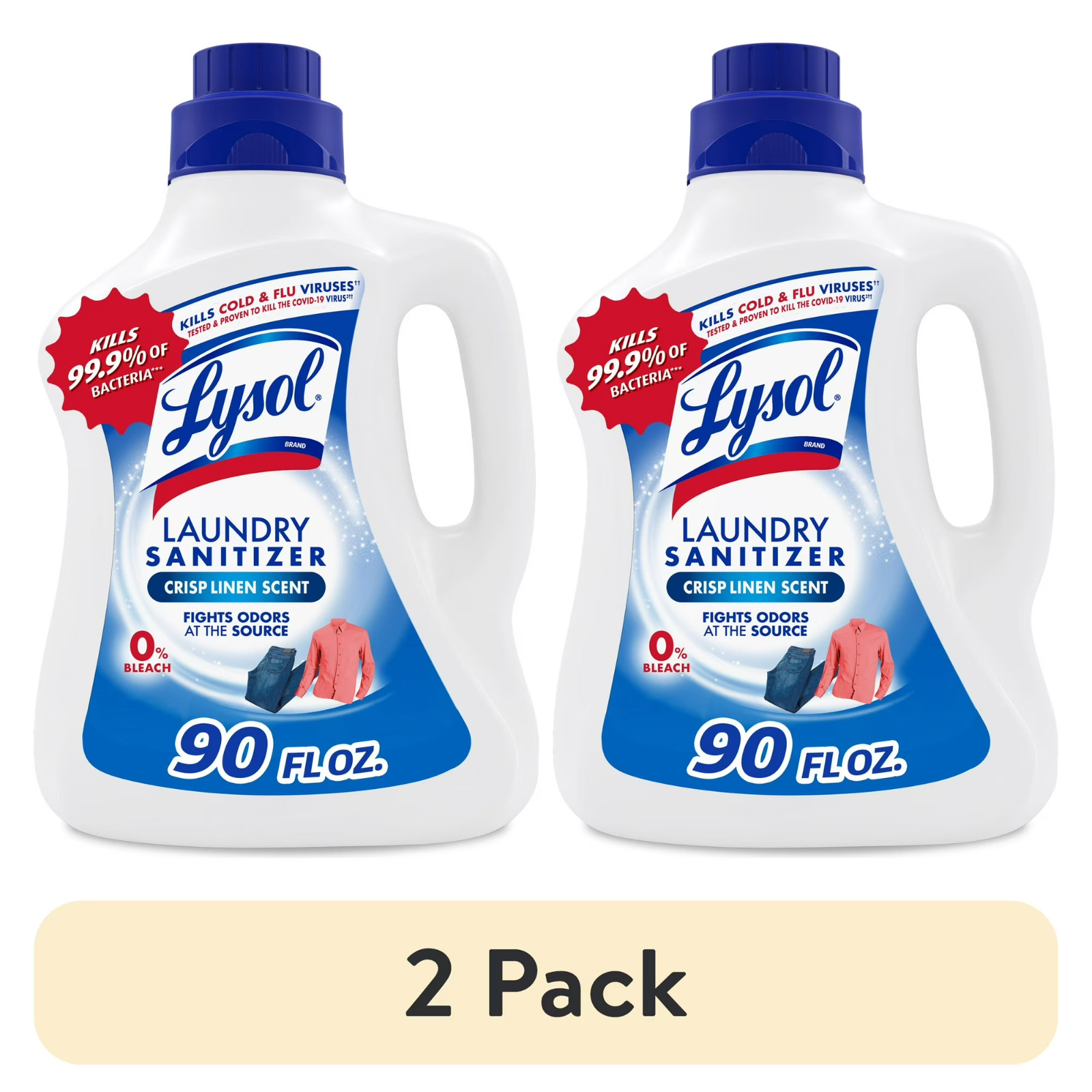 Lysol Laundry Sanitizer Additive Sanitizing Liquid Crisp Linen 90oz 2 Pack