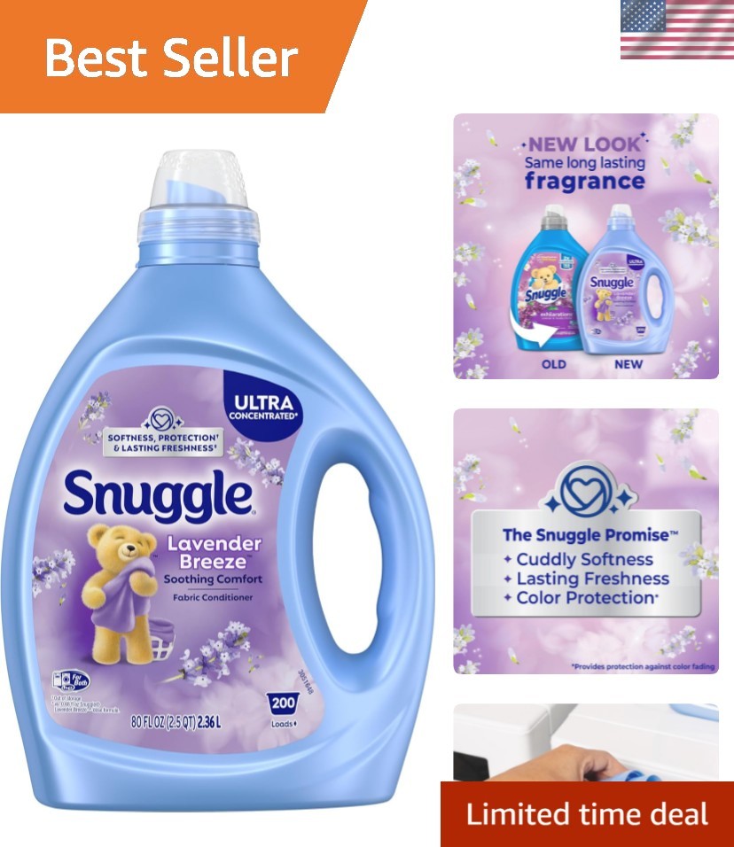 Fabric Softener Liquid, Ultra Concentrated, 80 Oz, 188 Medium Loads, Lavender…
