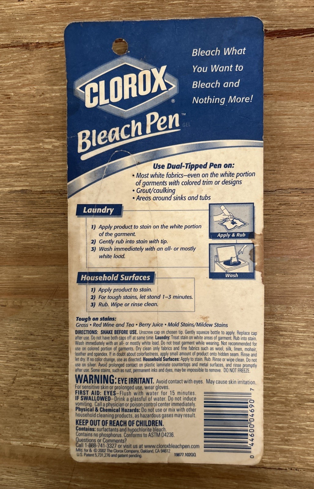 Clorox Bleach Pen Gel Dual Tipped 2 oz 2002 Discontinued Sealed NIP