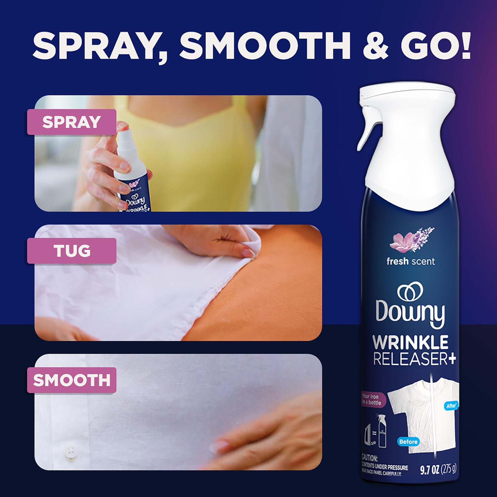 Downy Wrinkle Releaser Spray | All In One 9.7 Ounce (Pack of 2), Blue