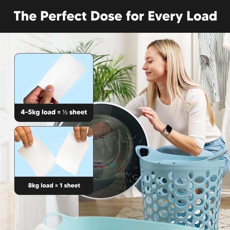 Travel-Ready Fabric Softener Sheets – 64 Ocean Breeze Sheets, Chemical-Free Care