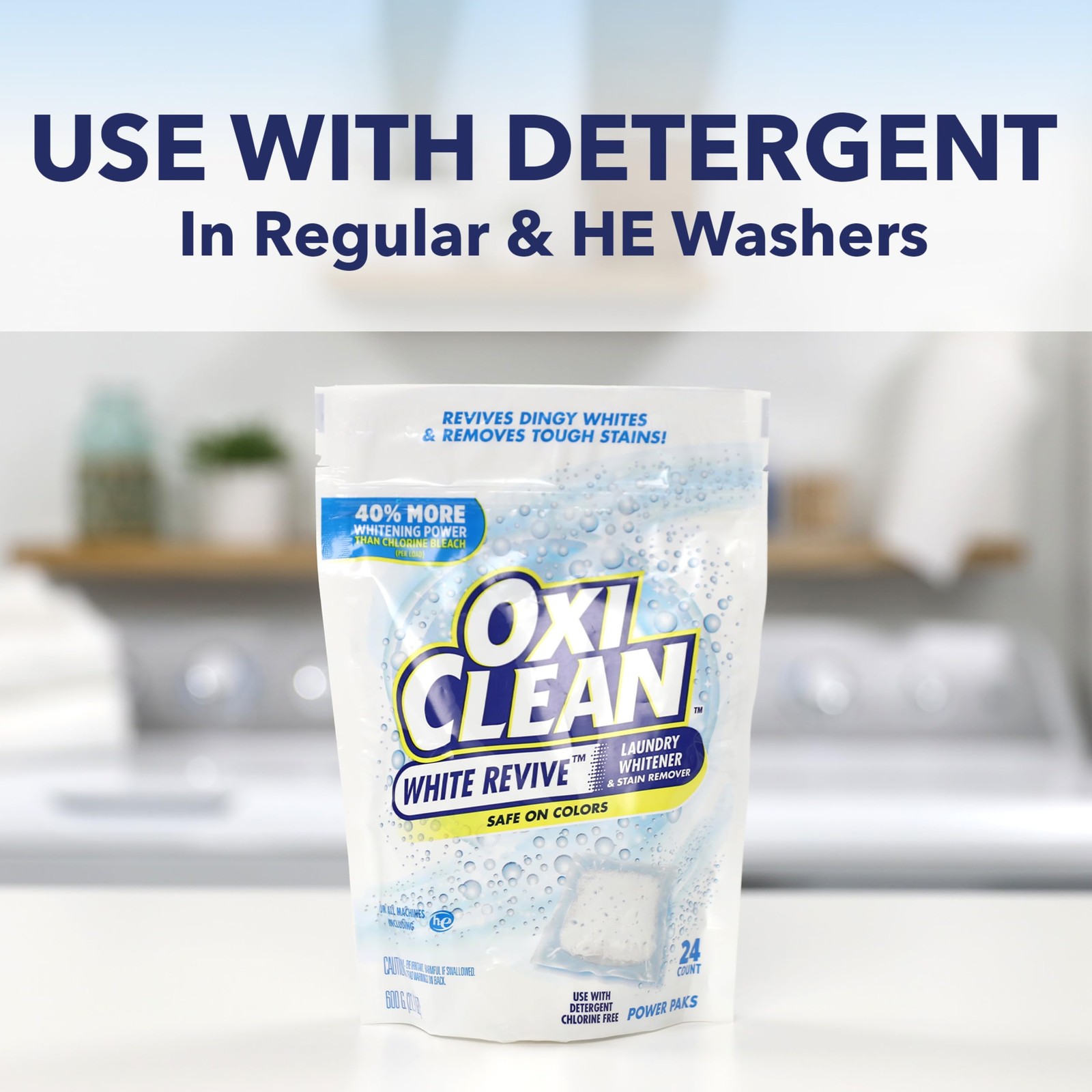 OxiClean White Revive Laundry Whitener and Stain Remover 24 Count (Pack of 1)