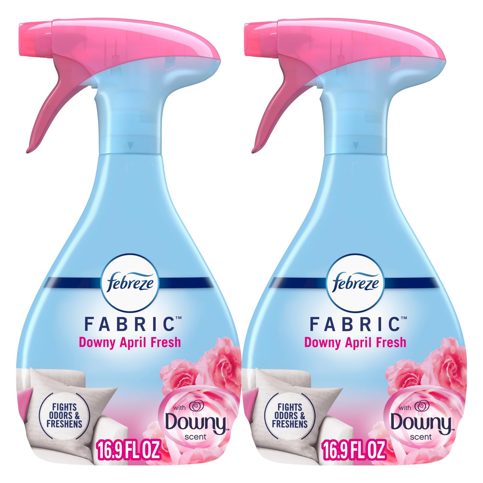 Febreze Odor-Fighting Fabric Refresher, Downy April 16.9 Fl Oz (Pack of 2)