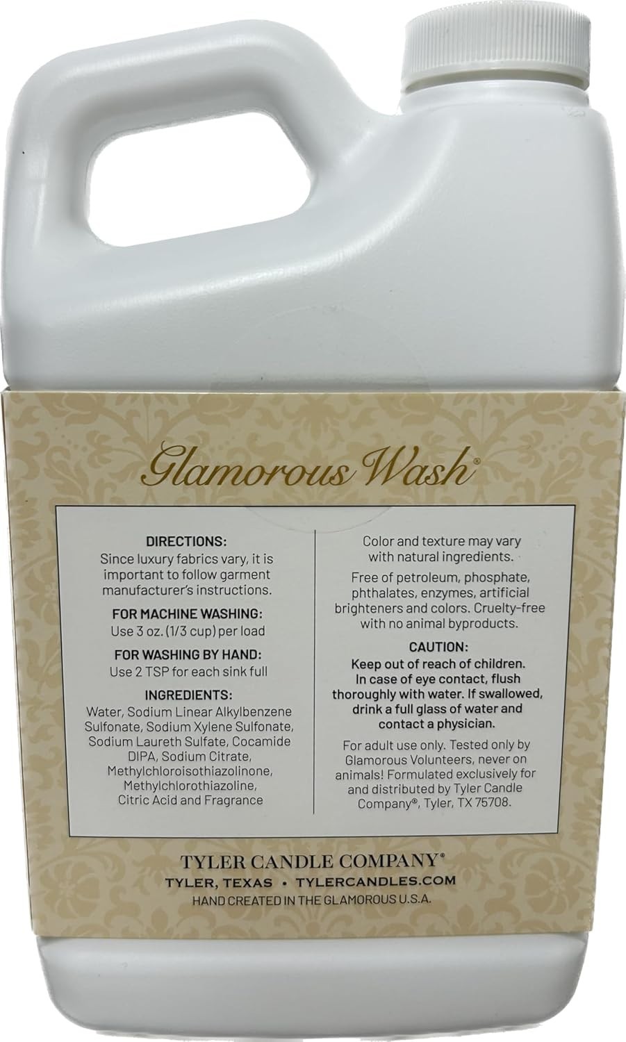 Natural 32 Oz Tyler Glam Wash Liquid Cleanser – Odor-Fighting for Sensitive Skin