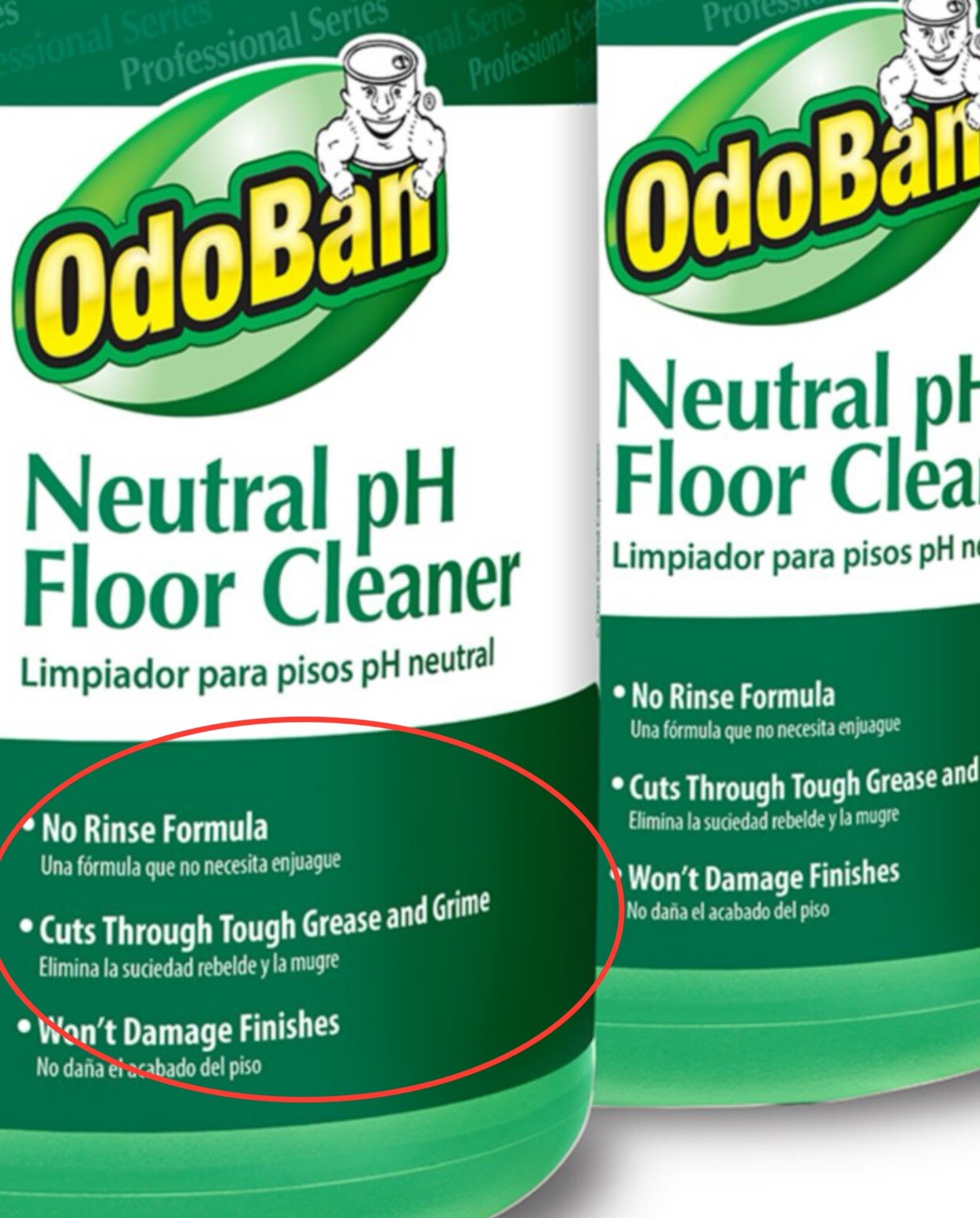 OdoBan Professional Series Neutral pH No Rinse Floor Cleaner Concentrate, 4 Gal.
