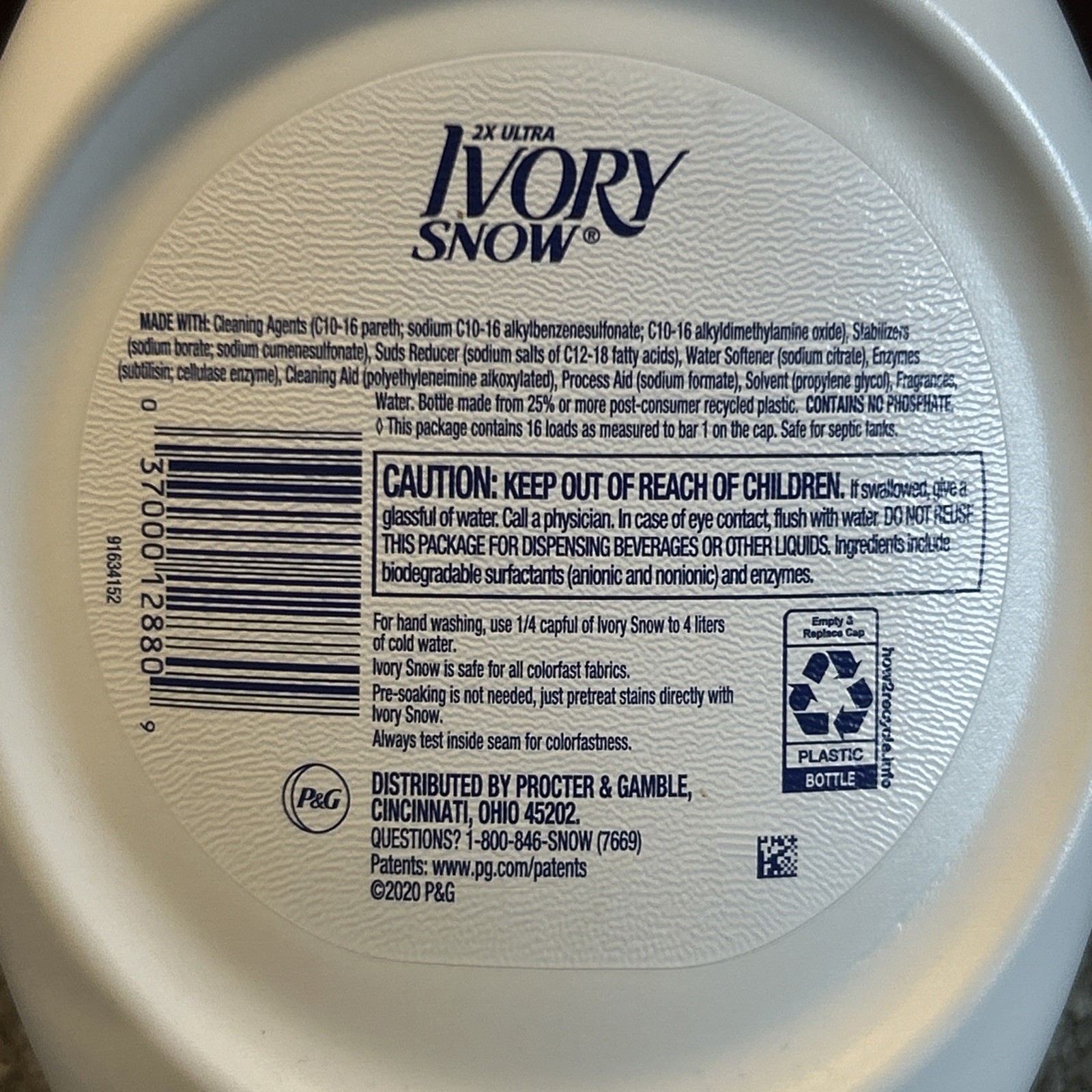 READ DESC Ivory Snow 2X Ultra Gentle Care Liquid Laundry Detergent 25oz 16 Loads