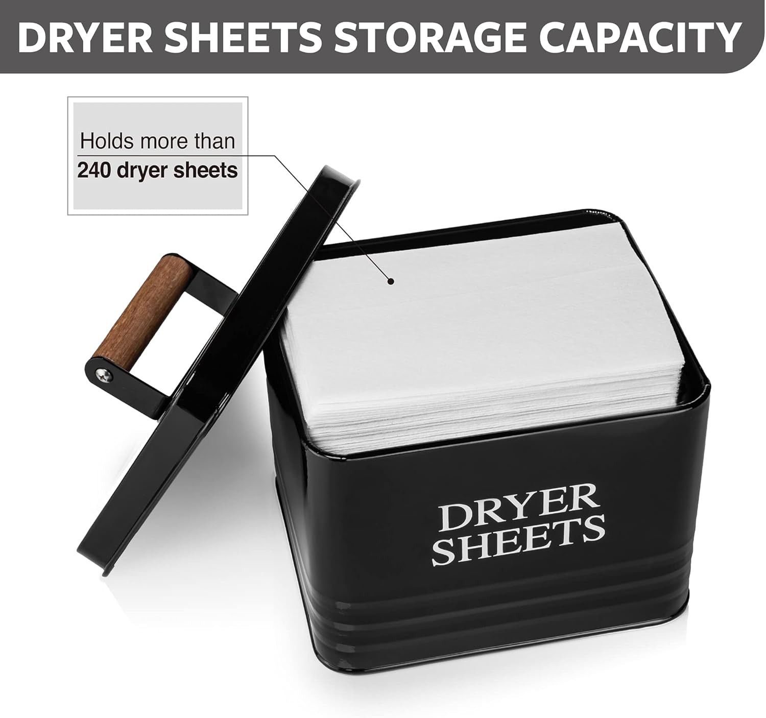 Modern Farmhouse Metal Laundry Dryer Sheets Holder Fabric Softener Dispenser wit