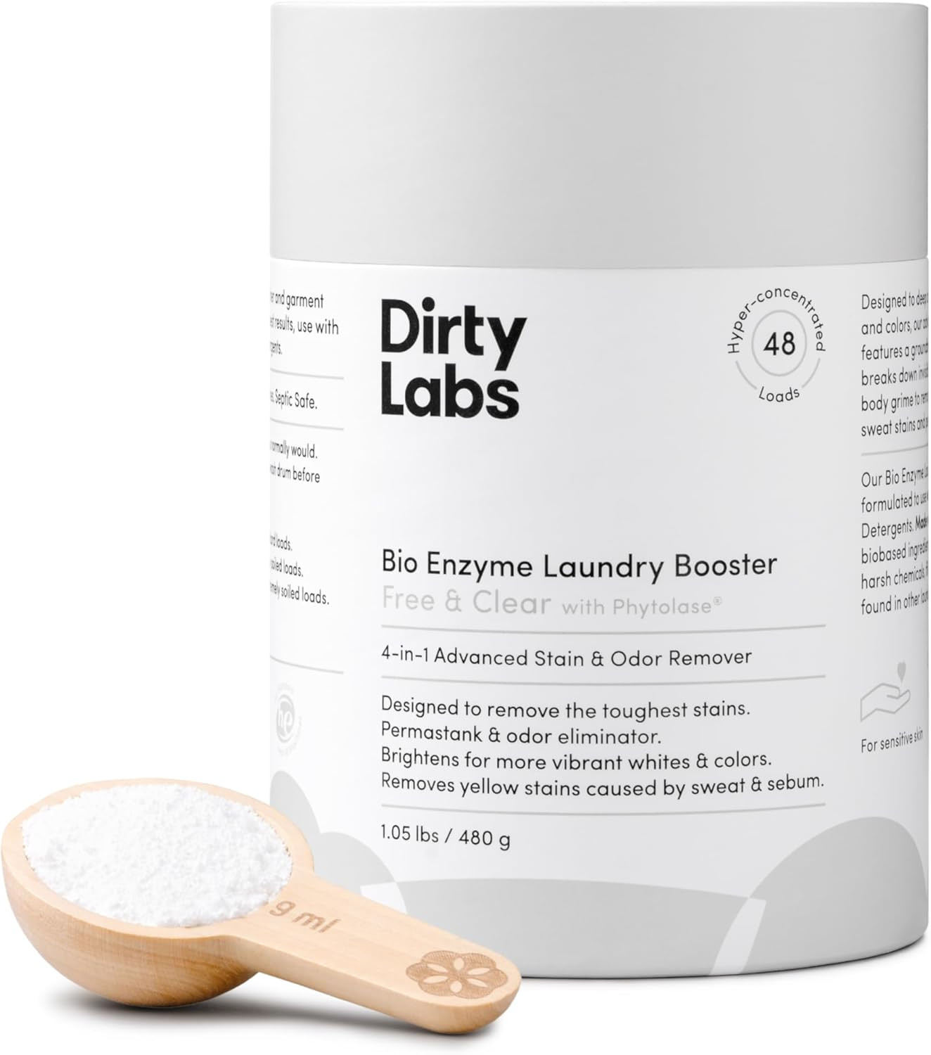 | Scent Free | Bio Enzyme Laundry Booster | 48 Loads (1 Lb) | Hyper Concentra…