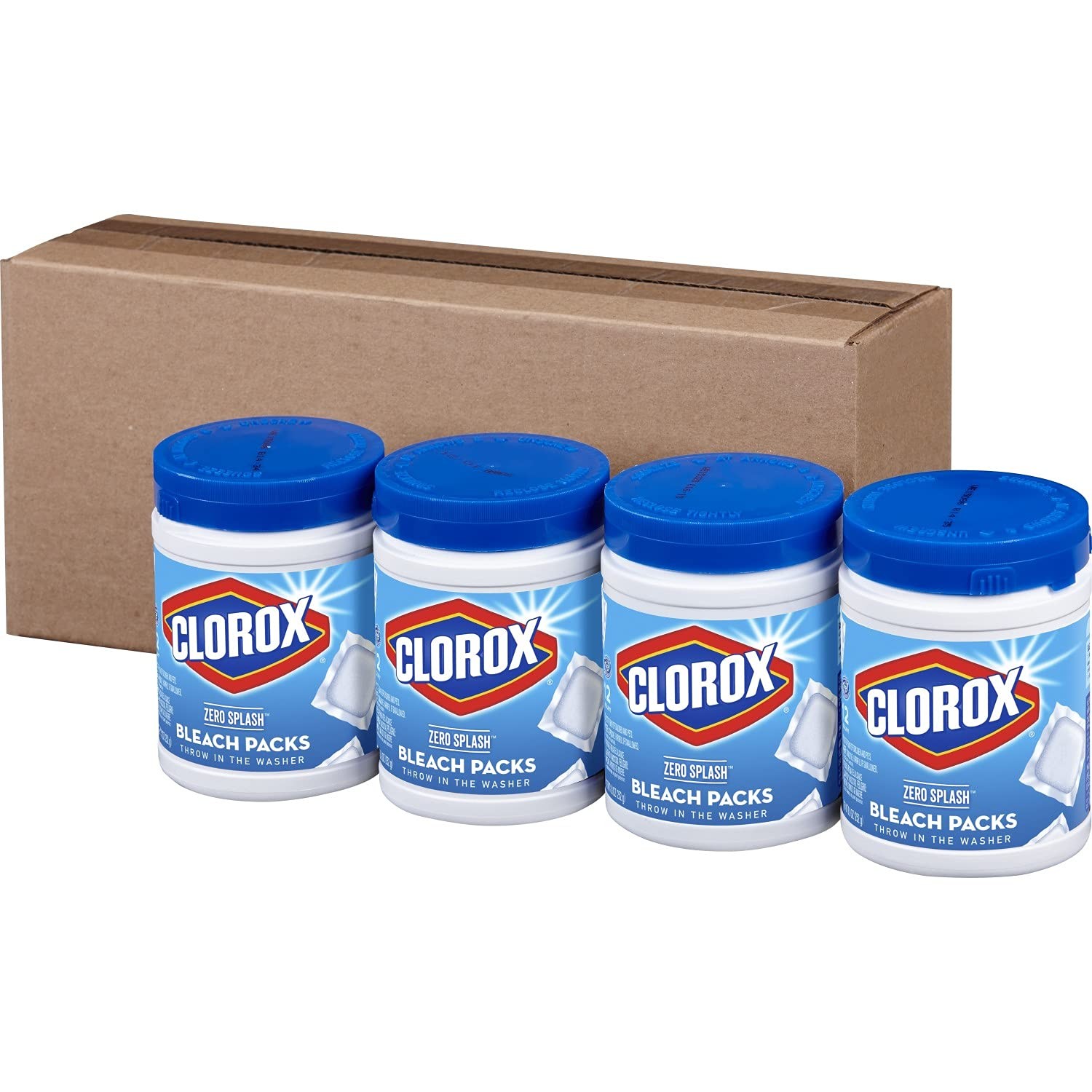 Clorox Zero Splash Bleach Packs – Laundry Pods, 4 Pack, Regular scent, Tablet…