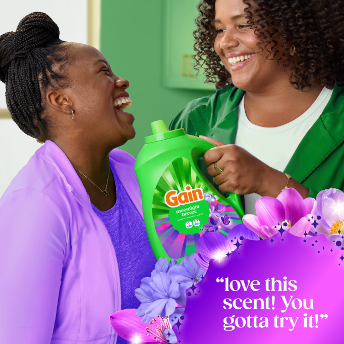 (2 pack) Gain HE Liquid Laundry Detergent Moonlight Breeze 132 fl oz 100 Loads