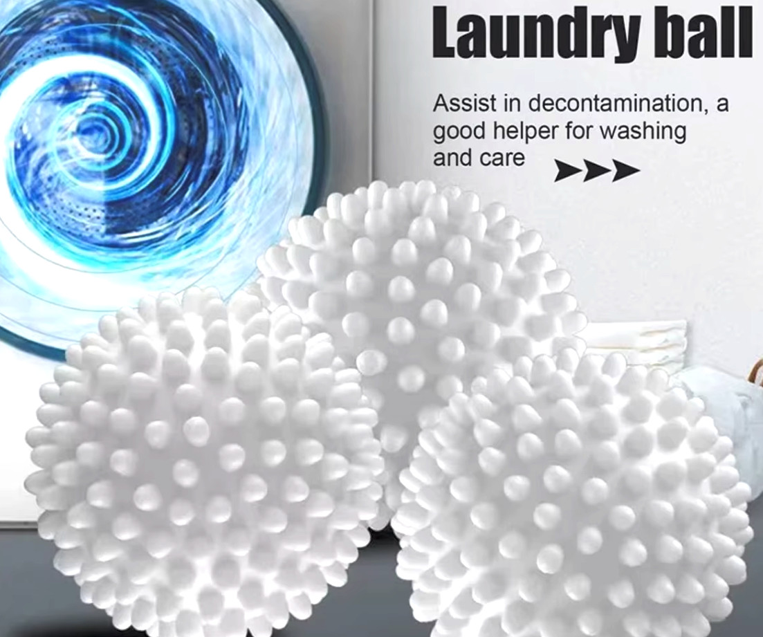 4 Pack Washing Machine Laundry Balls Reusable Anti Tangle Wash White Fabric