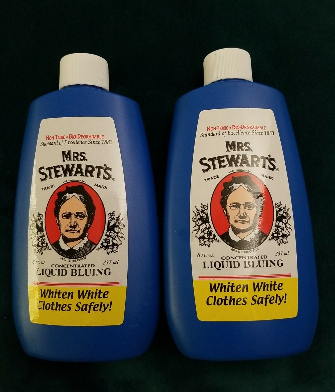 2 Mrs. Stewart’s Concentrated Liquid Bluing 8 fl oz Whiten Clothes & Pets safely