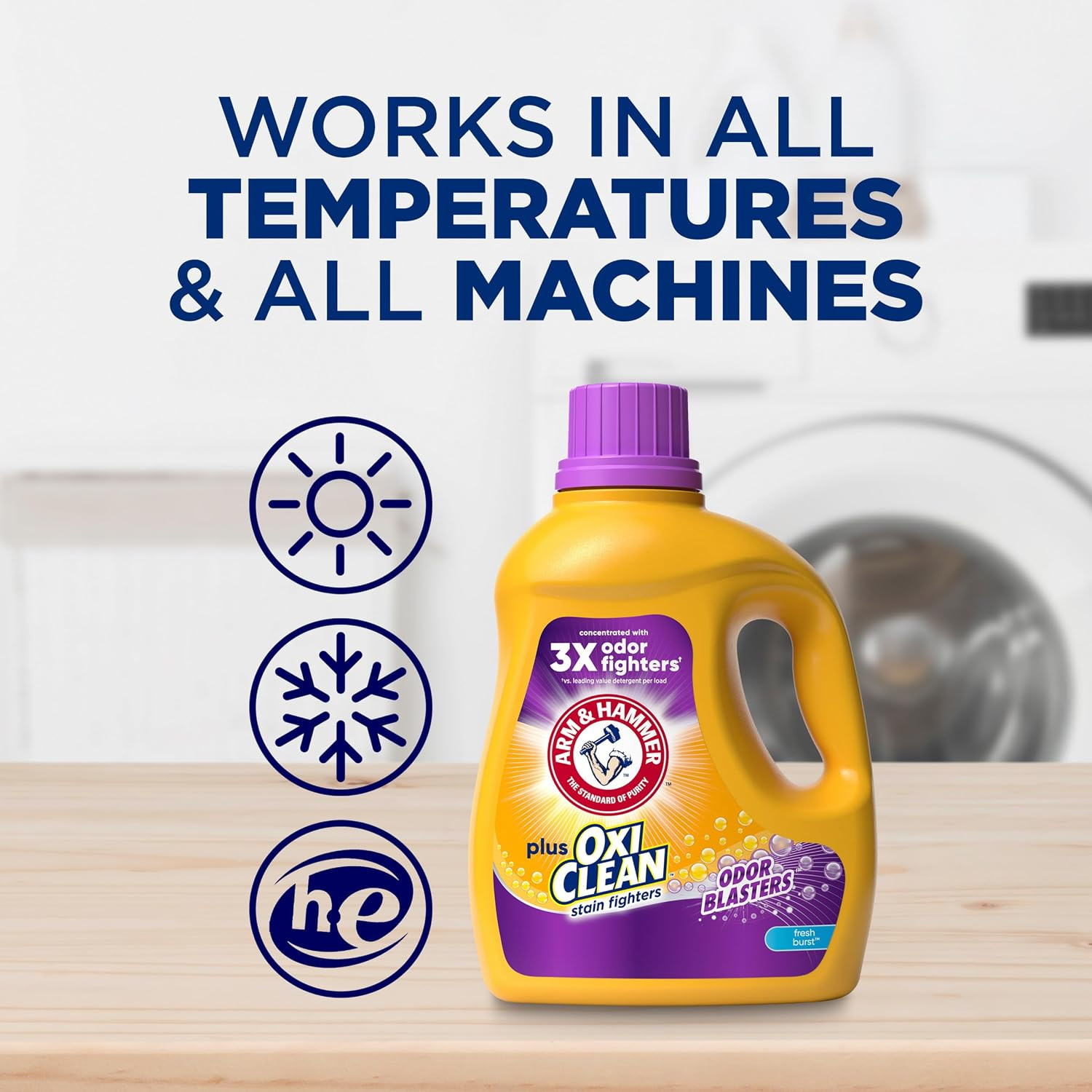 Arm and Hammer, plus Oxiclean Odor Blasters Fresh Burst, 77 Loads Liquid Laundry