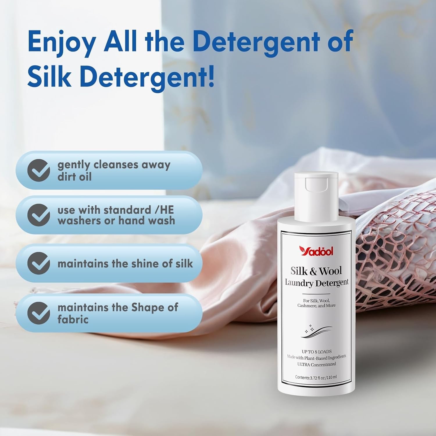Plant-Based Delicate Fabric Detergent – Cashmere, Silk, Wool, 3.72 Fl Oz
