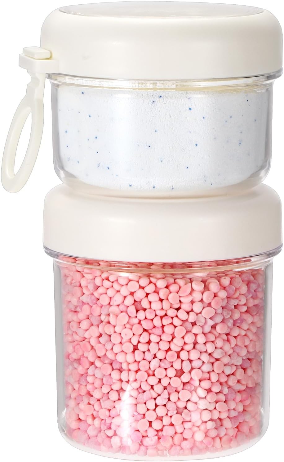 Portable Laundry Detergent Dispenser with Handle, Stackable Laundry Storage