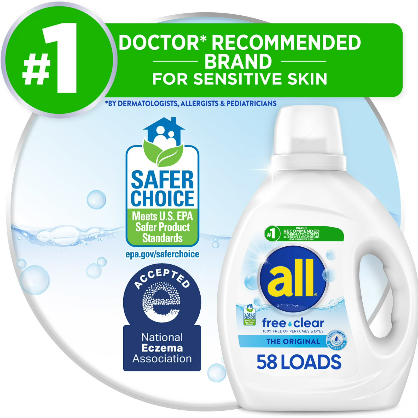 all Free Clear Liquid Laundry Detergent 73 oz 58 Loads