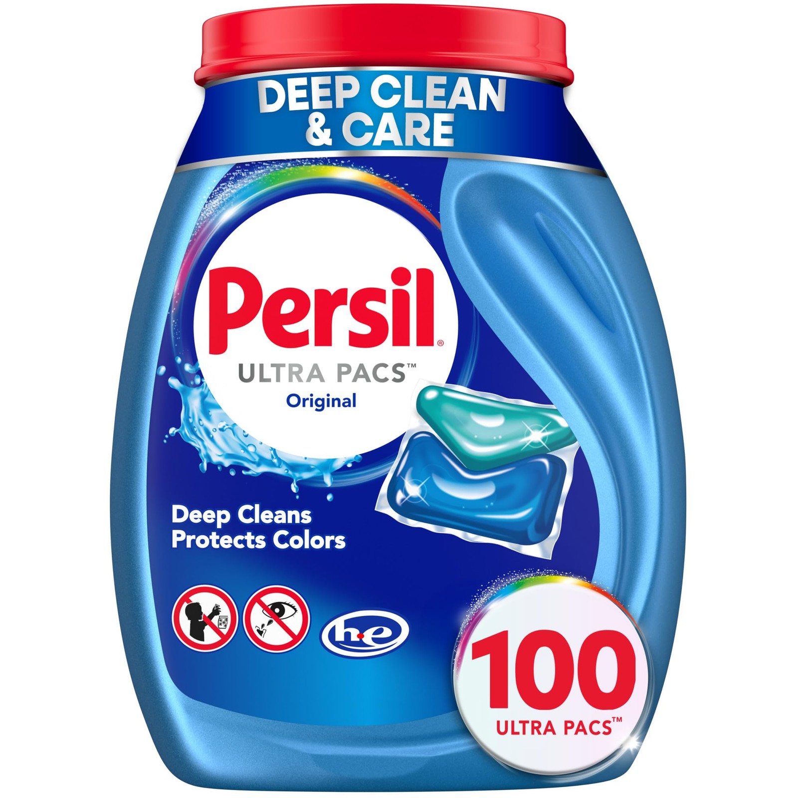 Persil Ultra Pacs Original Everyday Clean Laundry 100 Count (Pack of 1), Blue