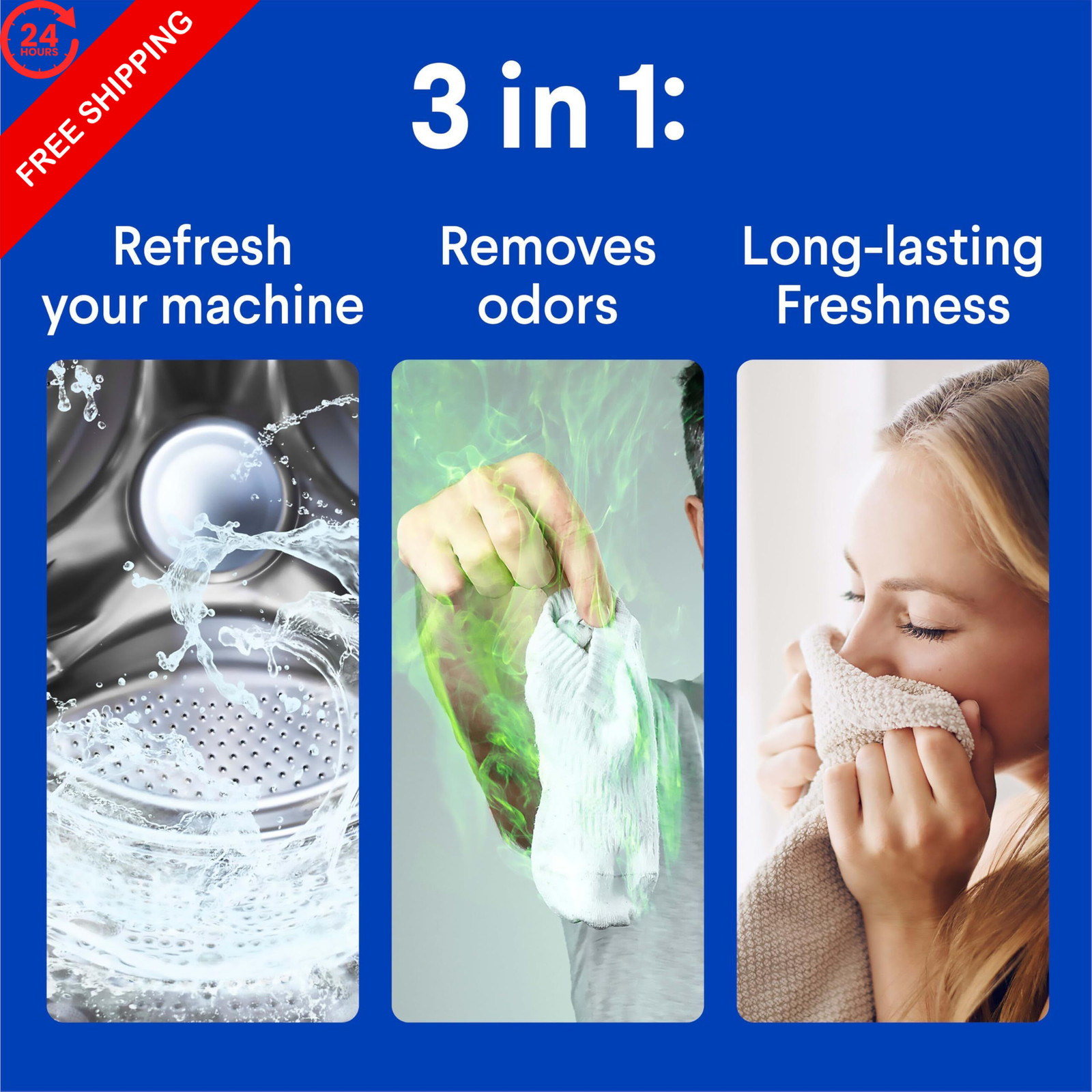 Clorox FreshGuard Laundry Odor Remover, Clean 160 Fl Oz (Pack of 1), Blue