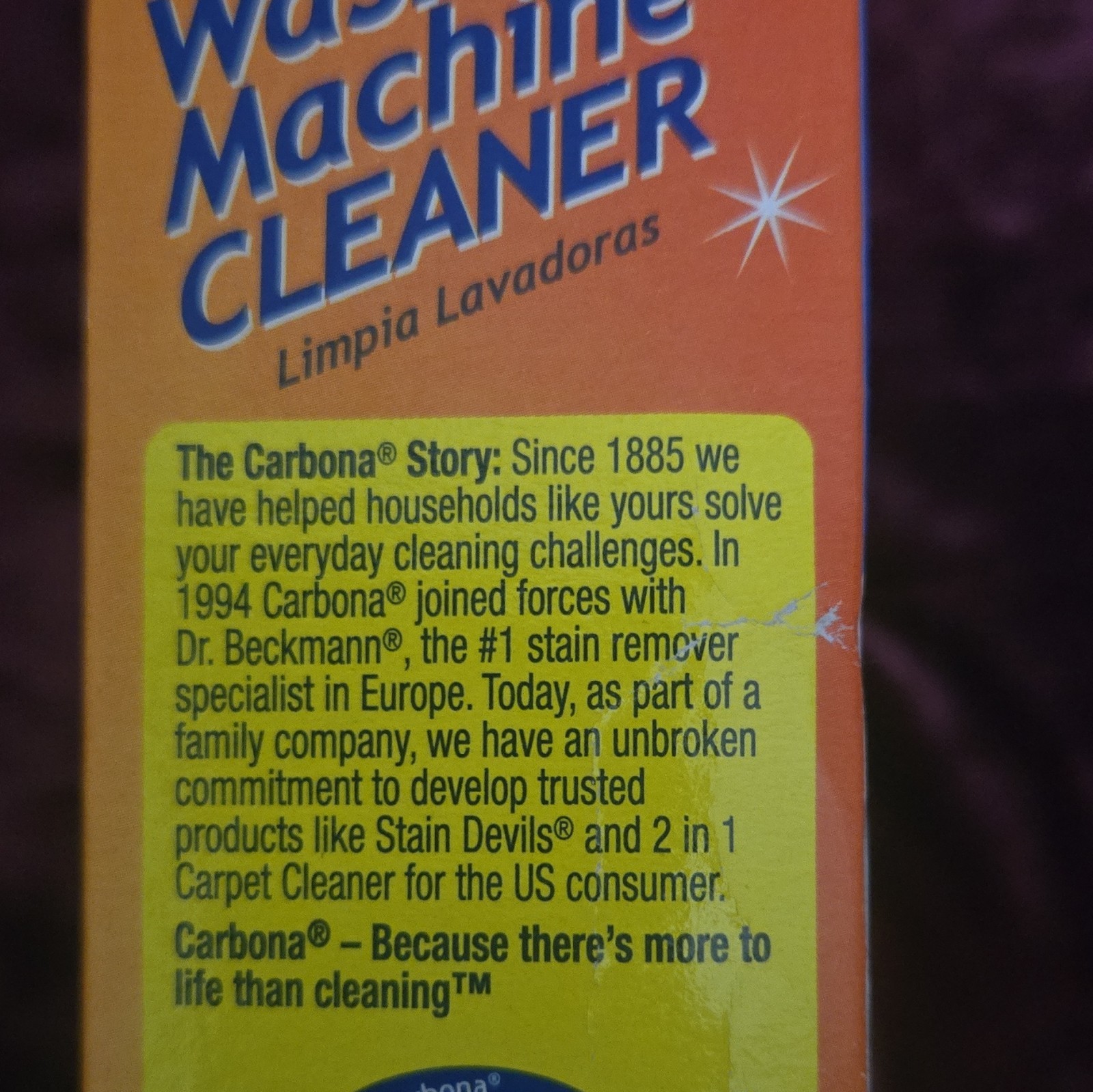 Carbona Washing Machine Cleaner Powder, HE Compatible, Septic Safe, 3 Treatments