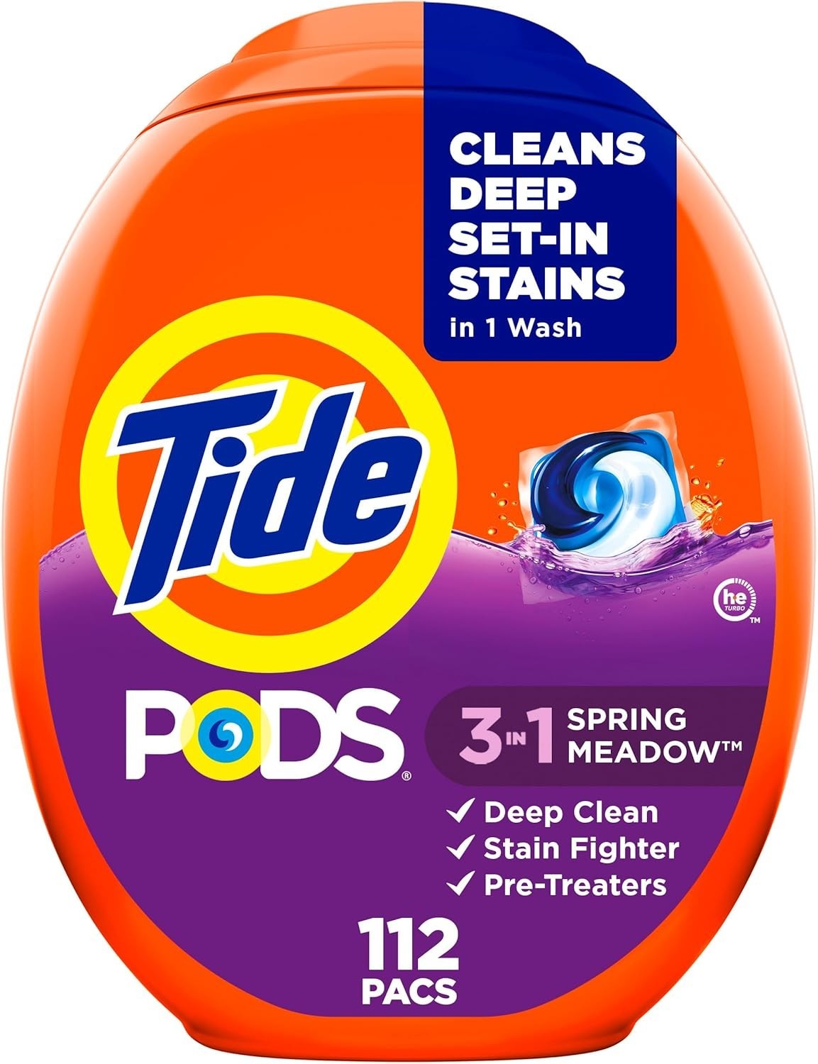 Tide PODS laundry detergent pacs, 3-in-1 Stain Remover, Odor Fighter, Color Prot