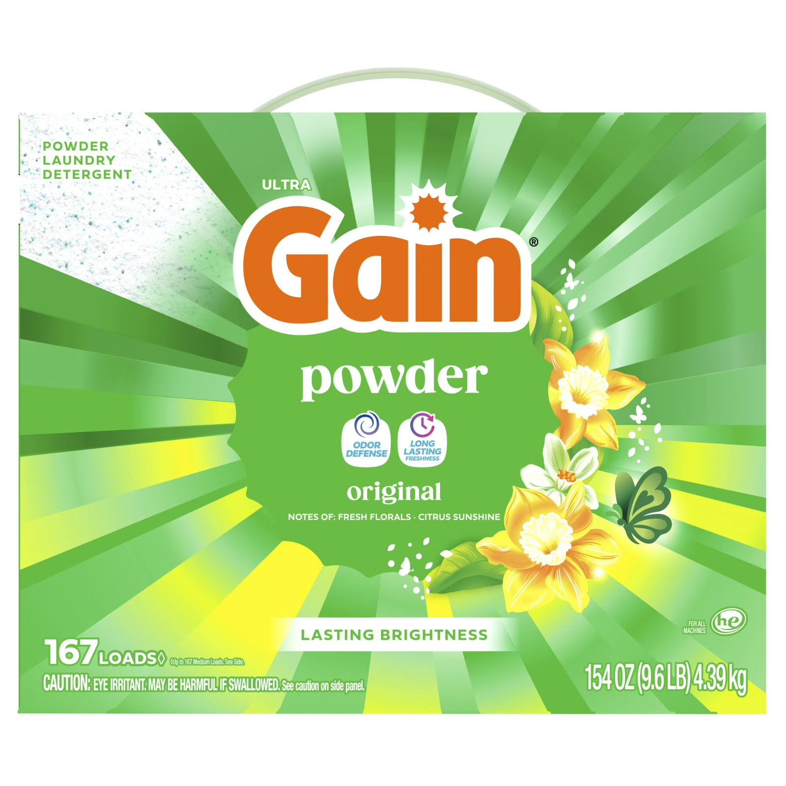 Gain Powder Laundry Detergent, Original Scent, 154 oz, 167 Loads
