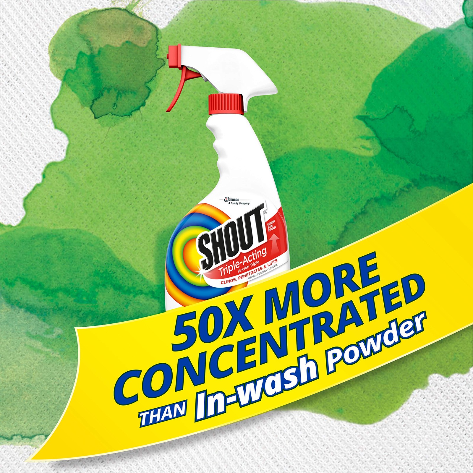 Shout Active Enzyme Laundry Stain Remover Spray, 22 Fl Oz (Pack of 1), White