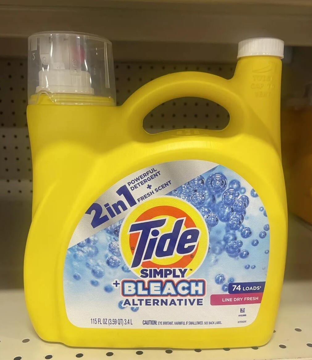 1 Tide Simply Bleach Alternative Liquid Laundry Detergent Line Dry Fresh Scent