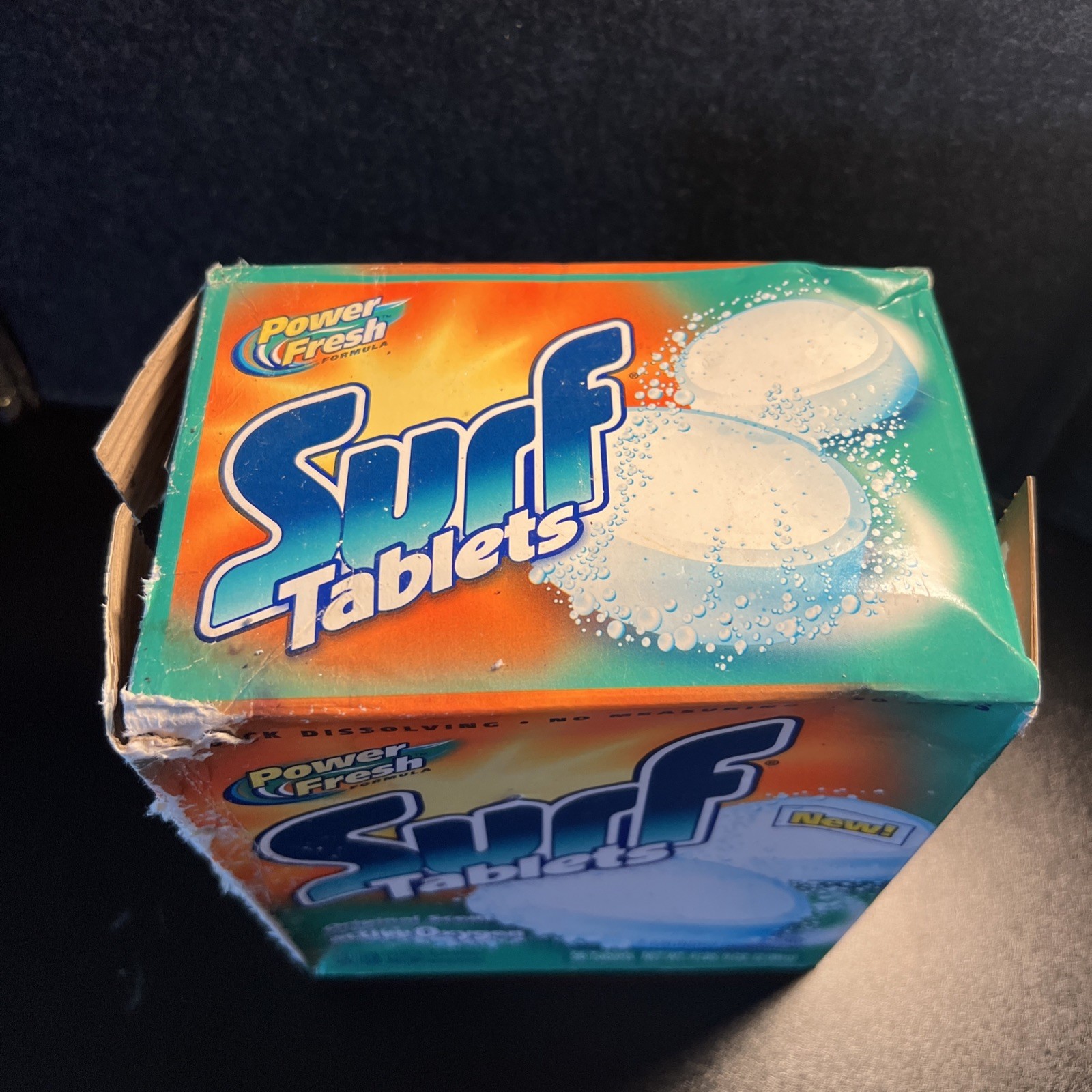 SURF Tablets Original Power Fresh Laundry Detergent Box Prop Soap VTG 2001 Y2K