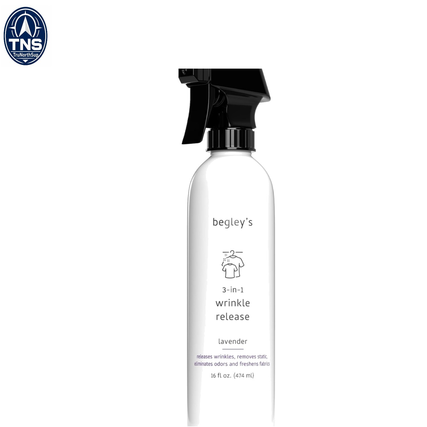 3-in-1 Wrinkle Remover Spray 16oz Lavender Biobased Static Cling Eliminator
