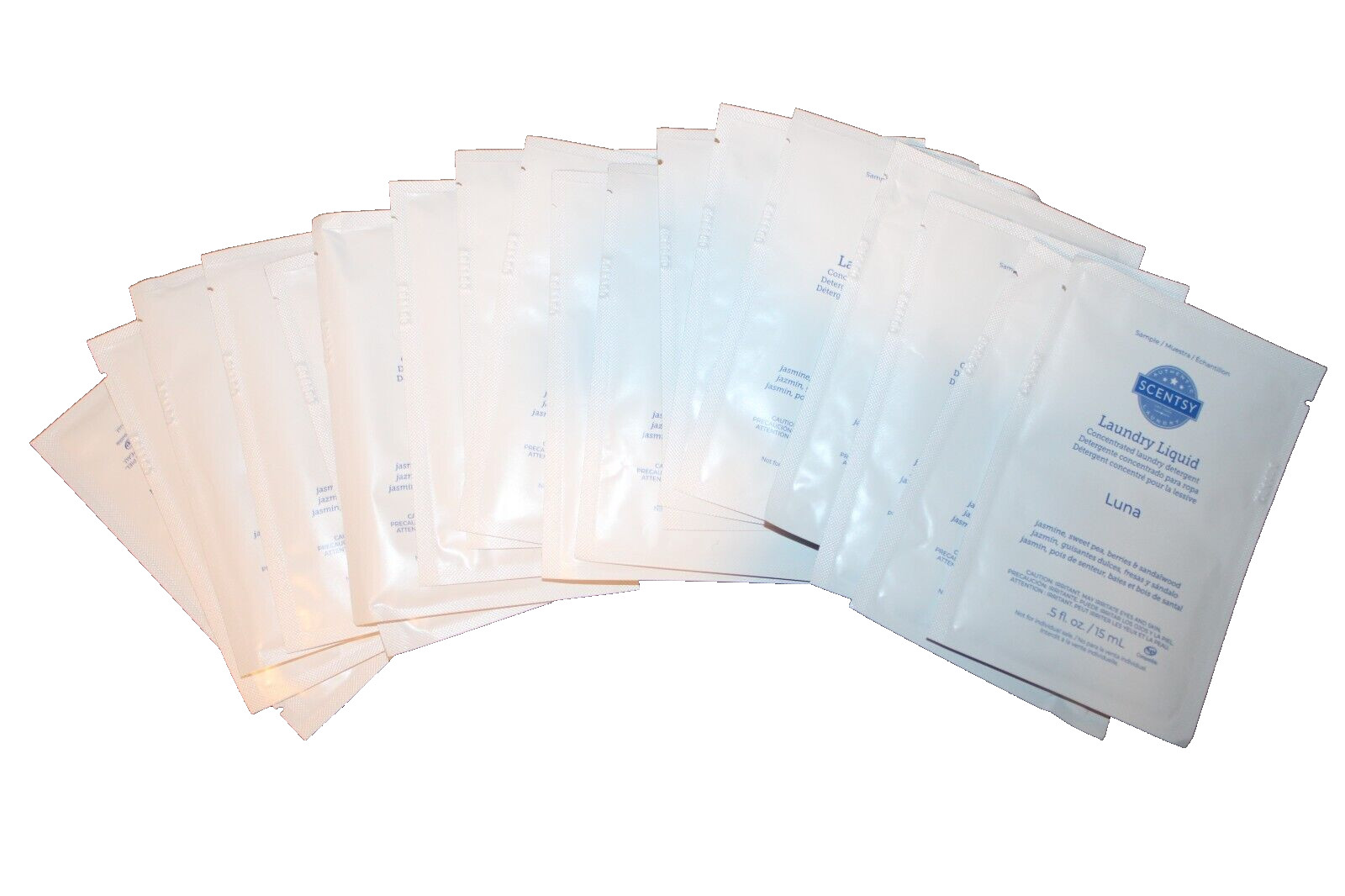 Scentsy Laundry Liquid Concentrated Detergent Samples Luna Lot of 18 (.5 fl. oz)