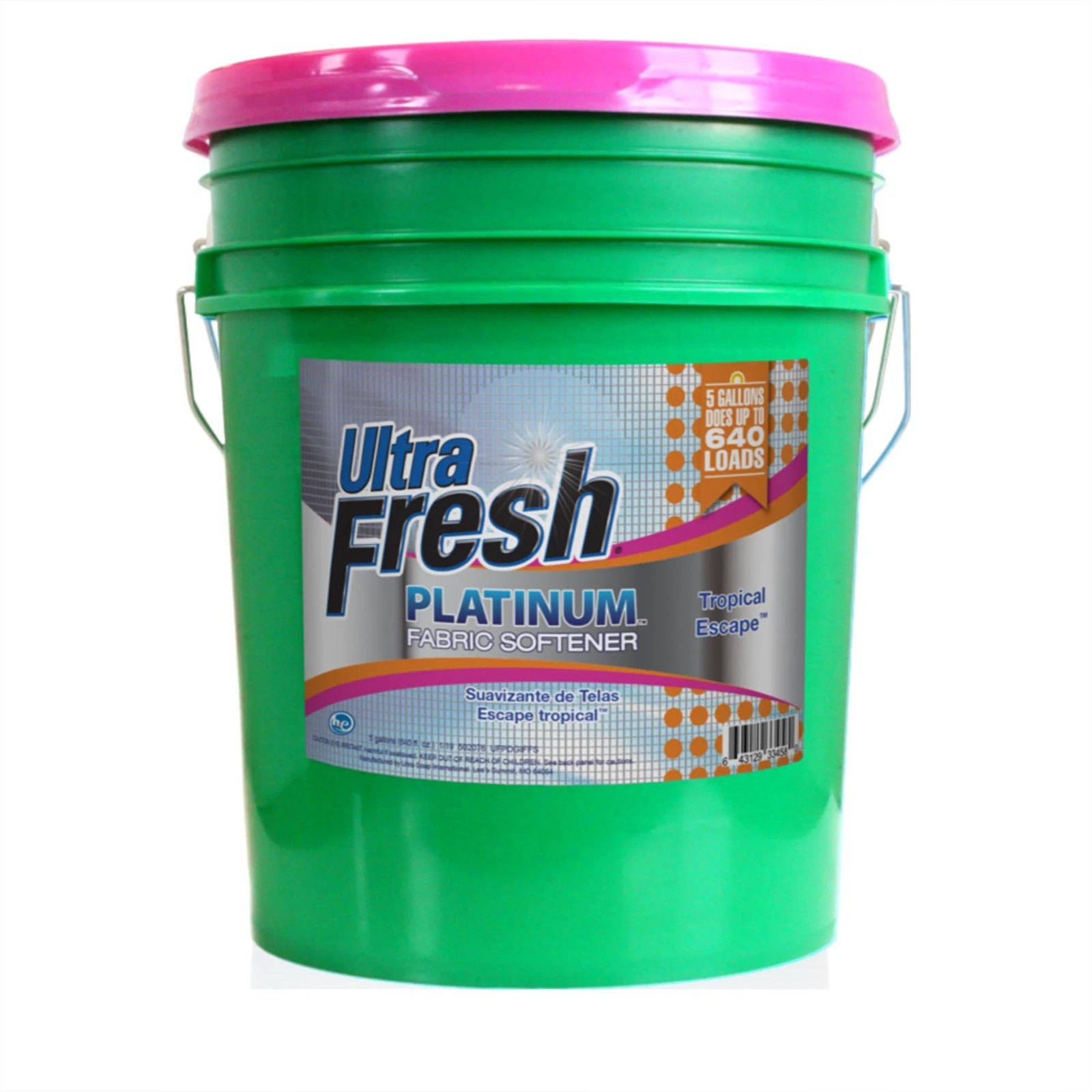 5 Gallon Liquid Fabric Softener for All Machines, 640 Loads, Tropical Escape Sce