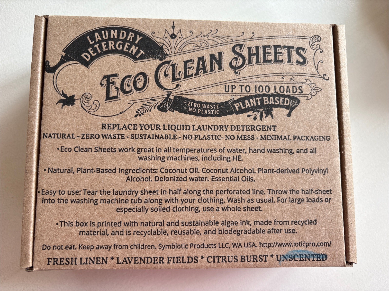Eco Clean Laundry Sheets 50 Pack = 100 Loads | Zero Waste Plastic-Free Detergent
