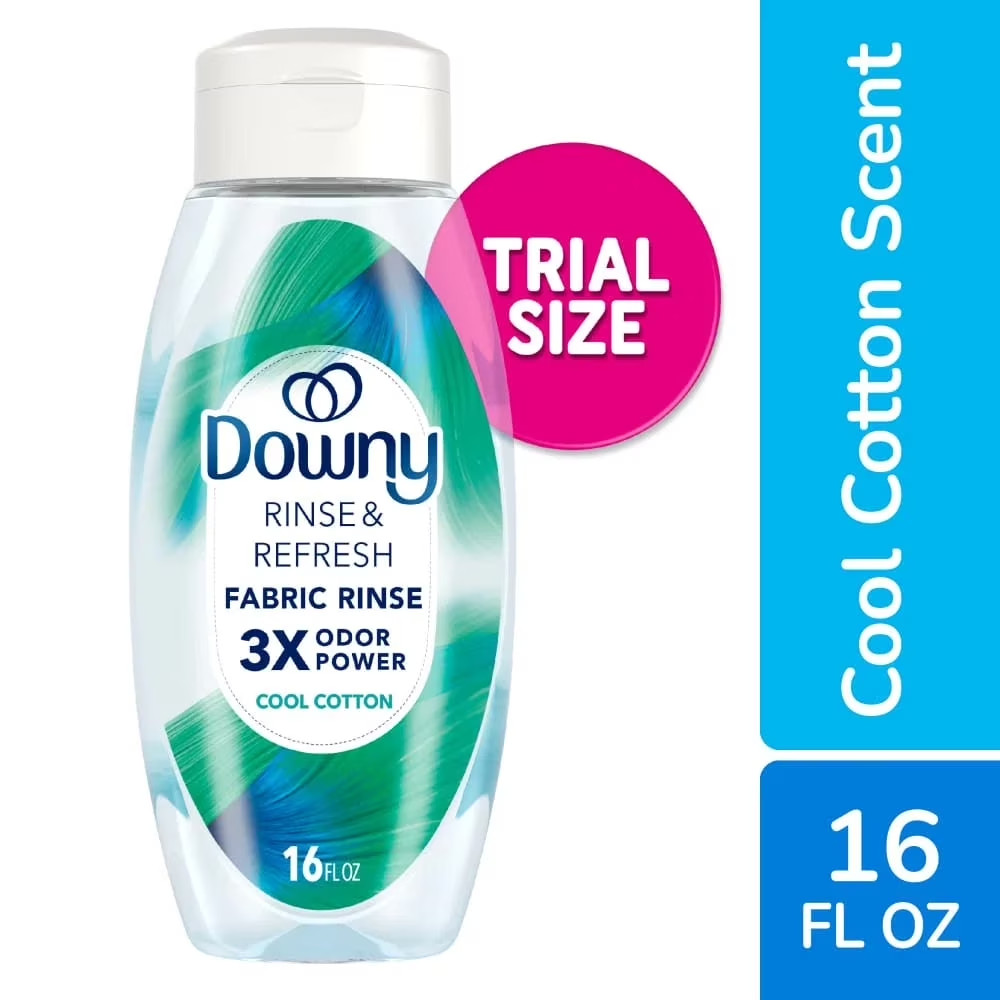 Downy Rinse & Refresh Laundry Odor Remover and Fabric Softener,Cool Cotton,16 Oz