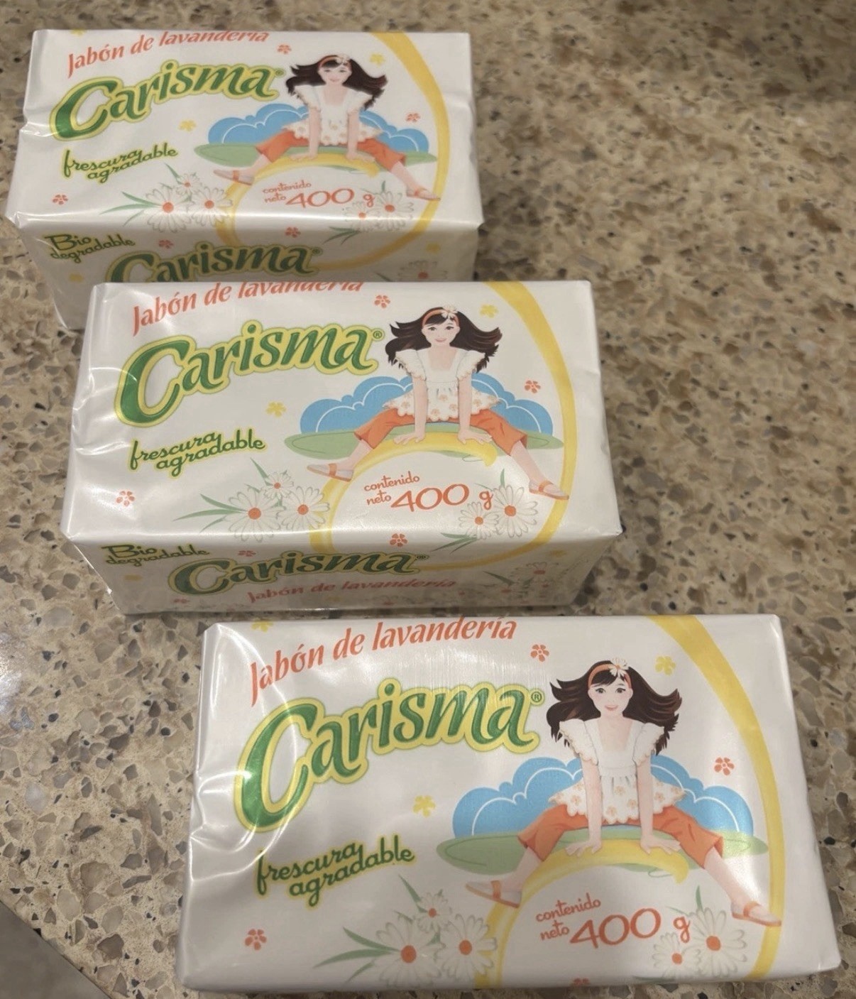 3X CARISMA LAUNDRY SOAP BARS ( JABON DE BARRA ) – 3 of 400g EACH -FREE SHIPPING