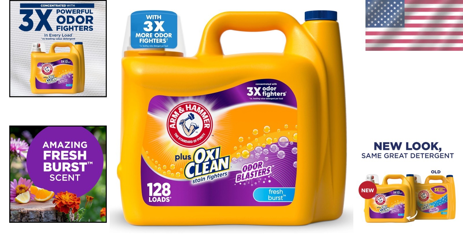 Plus OxiClean Odor Blasters Fresh Burst, 128 Loads Liquid Laundry Detergent, …
