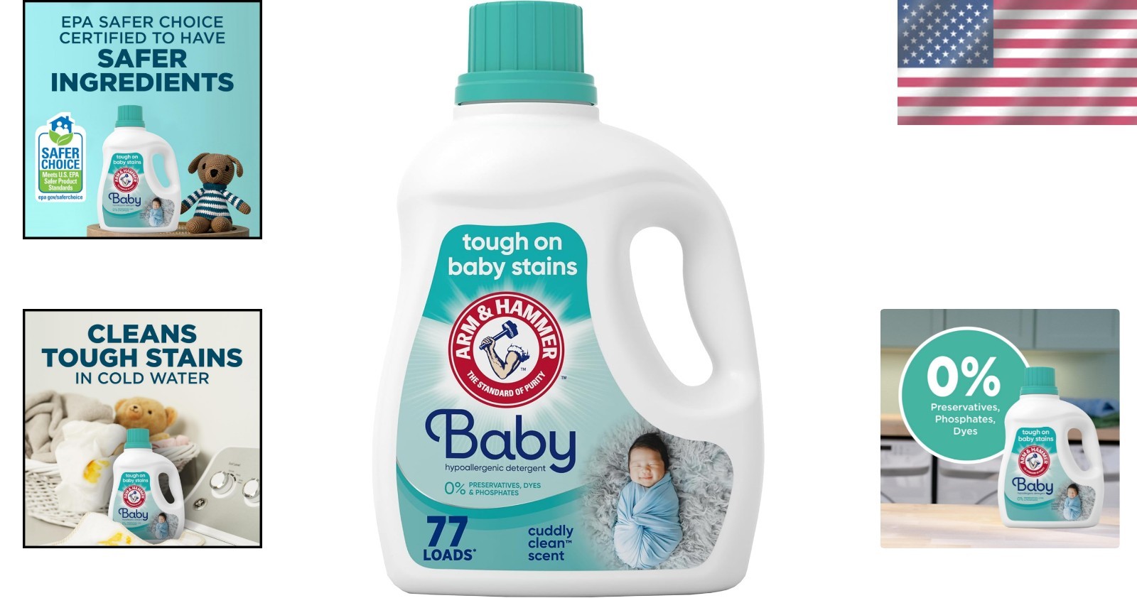 Concentrated High Efficiency Baby Laundry Detergent – 77 Loads, 100.5 fl oz