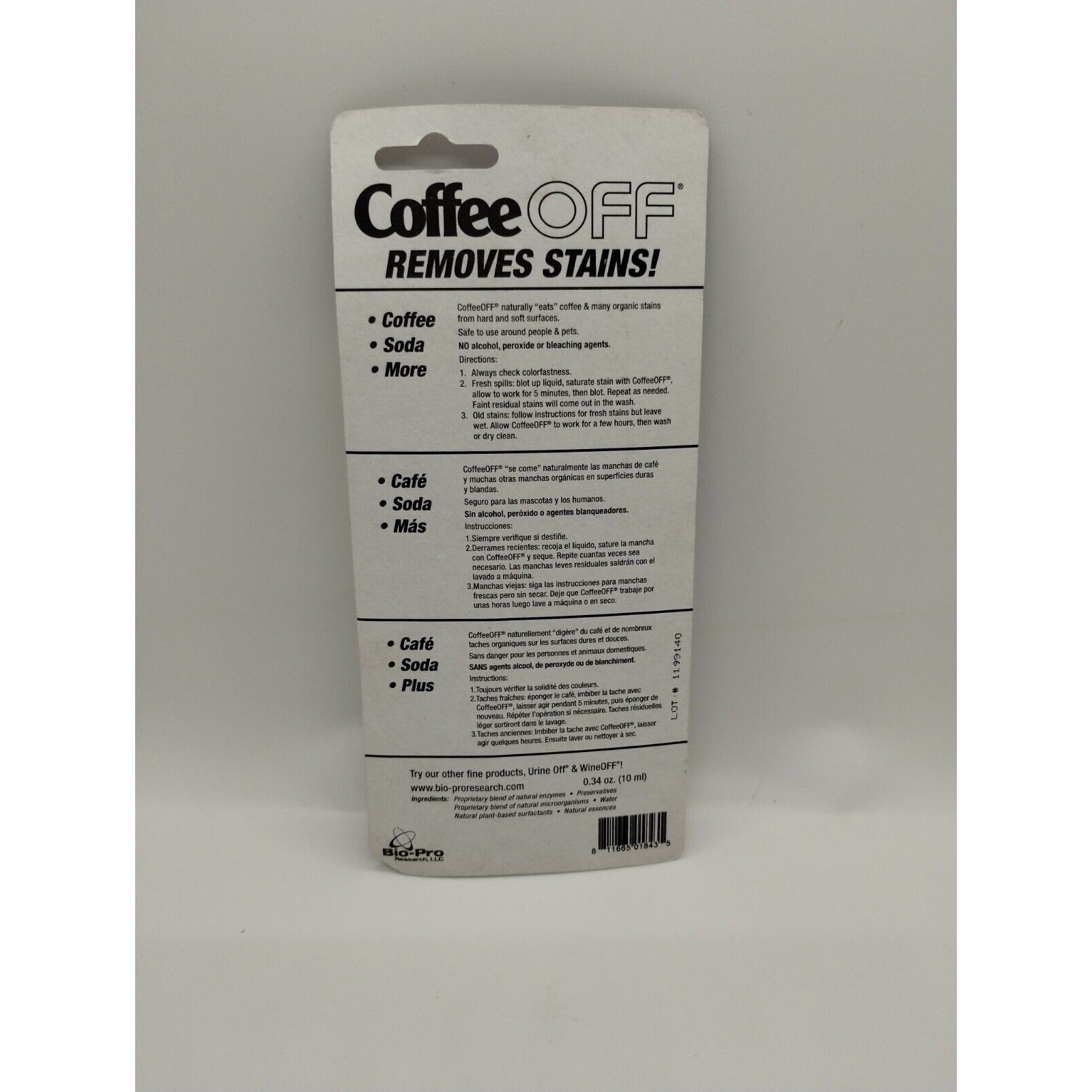Coffee Off Spot Stain Remover Travel Size 10 ml New Stain Remover Stick Sealed
