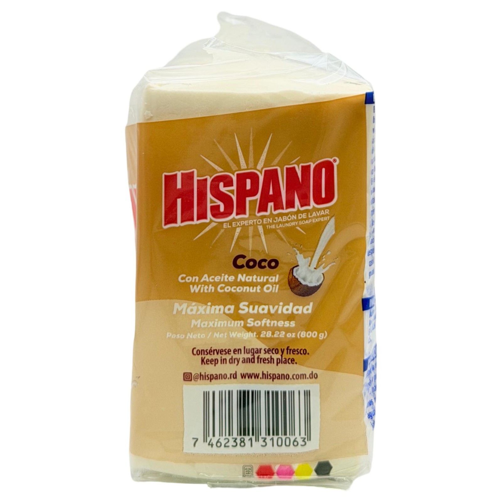 Hispano Jabon Coconut Soap – Con Aceite de Coco (5 Pack), 800g