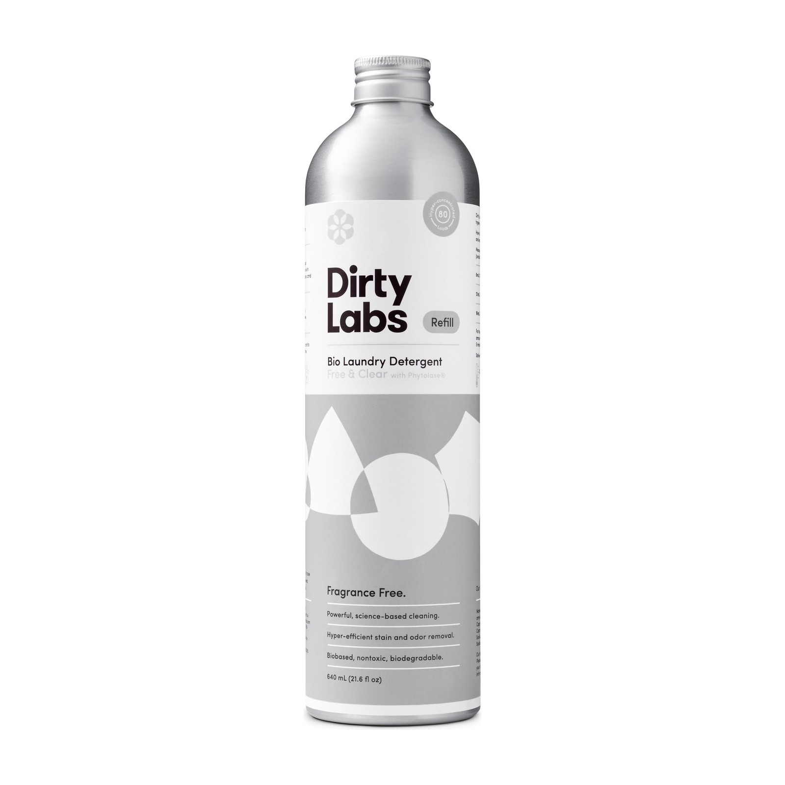 Dirty Labs | Scent Free | Bio Enzyme Liquid Laundry Detergent | 80 Loads (21.6 f