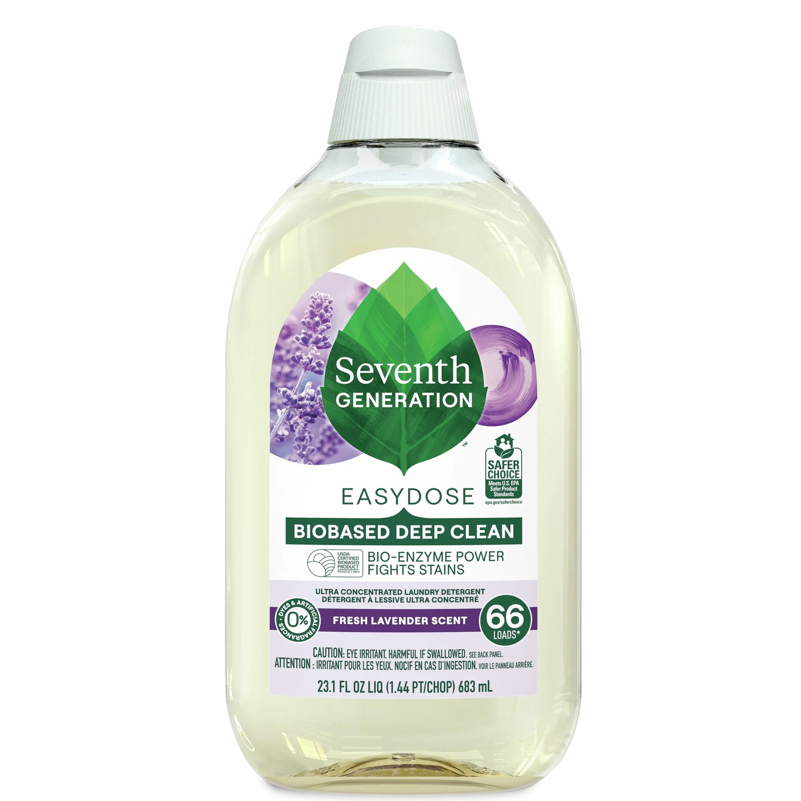 Easy Dose Concentrated Liquid Laundry Detergent, Lavender, 23 fl oz, 66 Loads