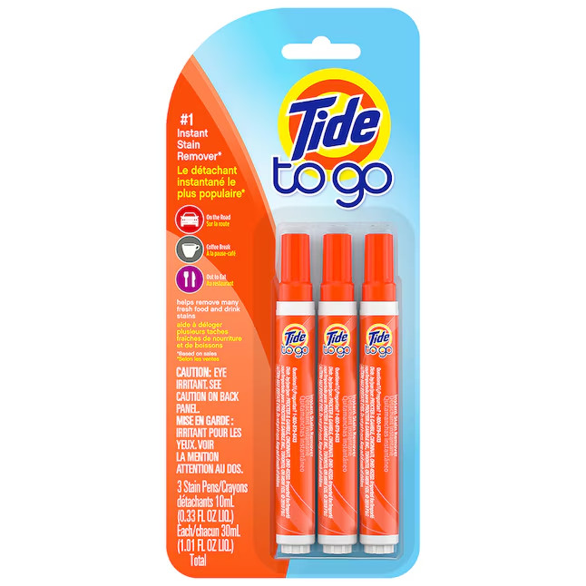Tide To Go Instant Laundry Stain Remover Pen and Spot Cleaner,1.01 fl oz,3 Count