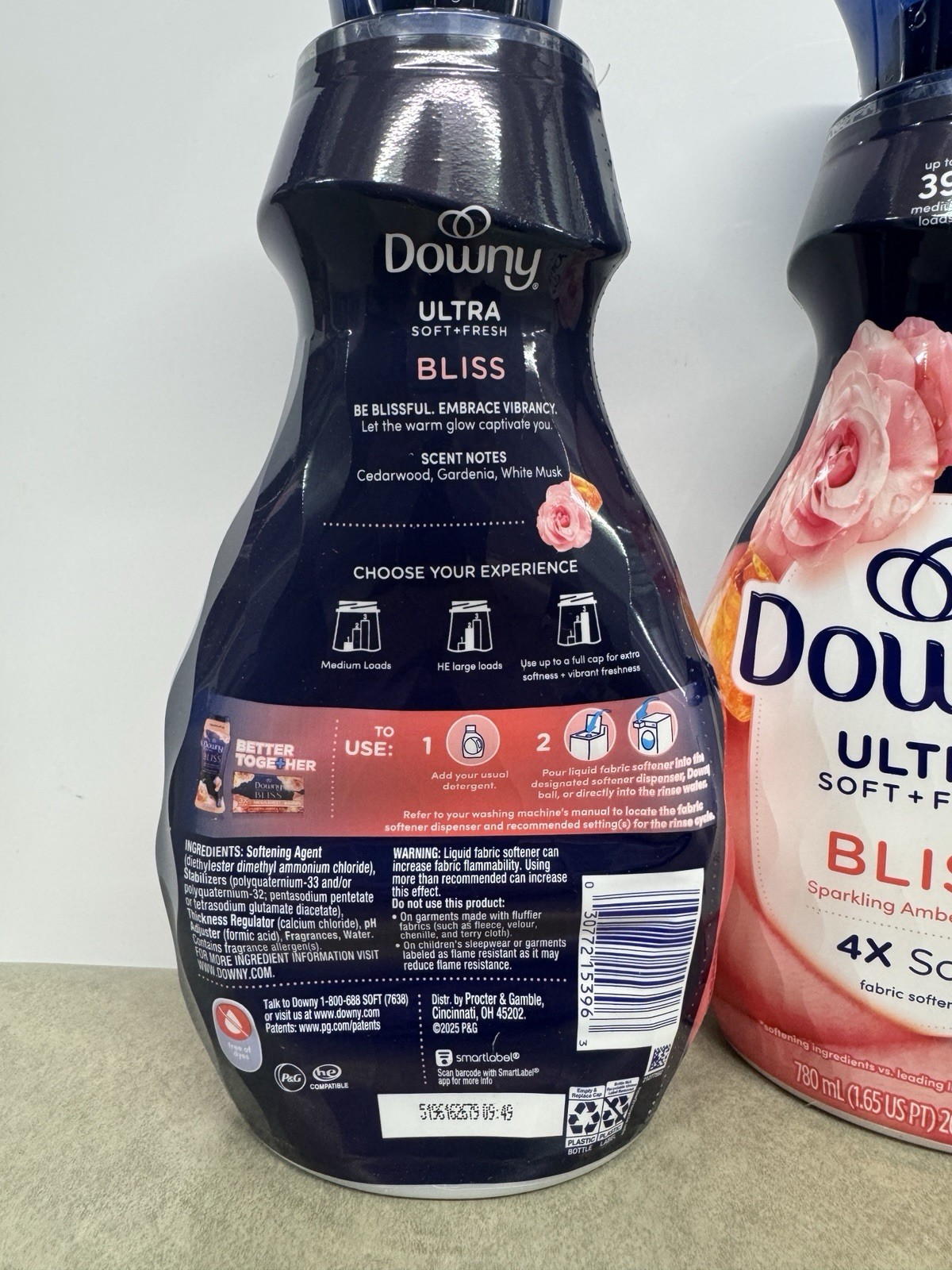 Downy Ultra Bliss Sparkling Amber Rose Fabric Softener 26oz 2 Pack New