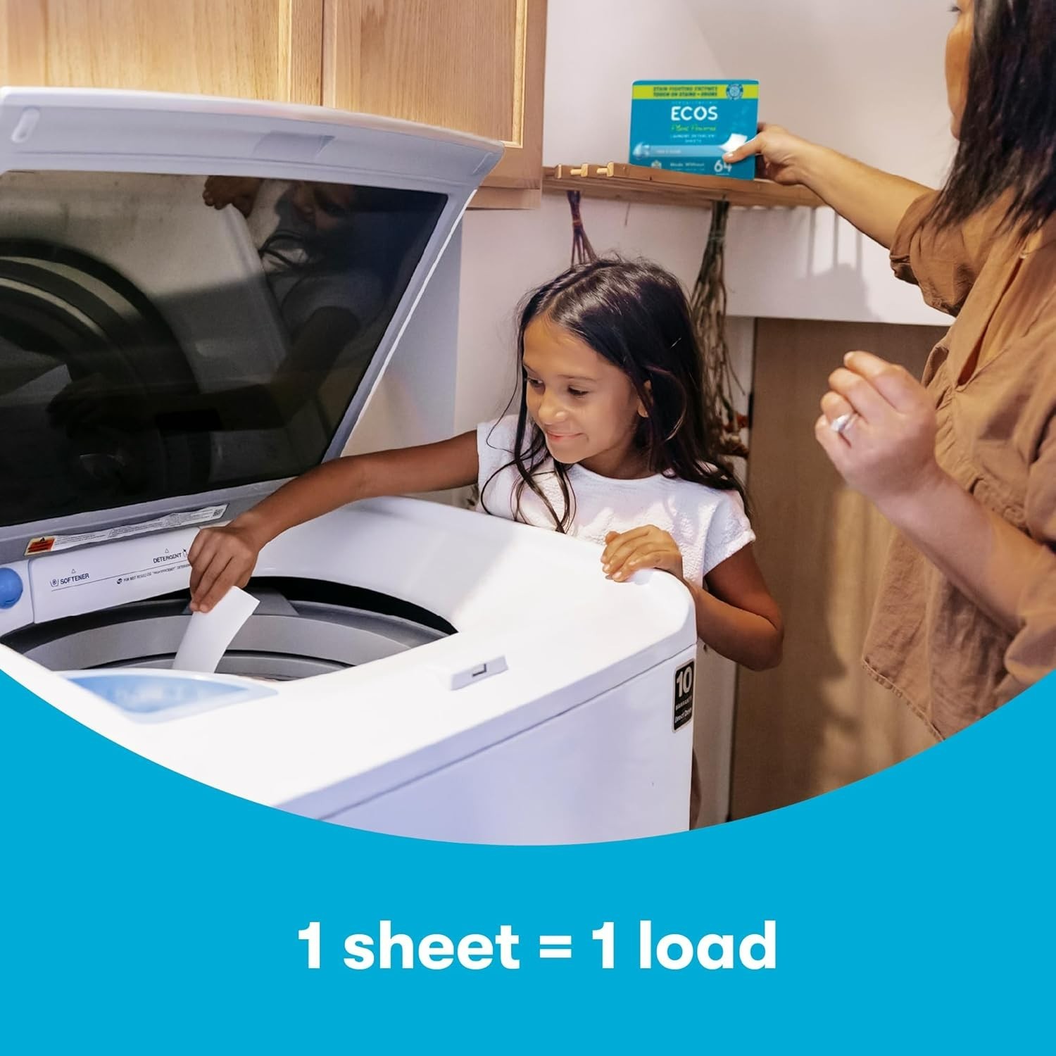 64-Count ECOS Laundry Detergent Sheets Vegan No Plastic Jug Magnolia & Lily