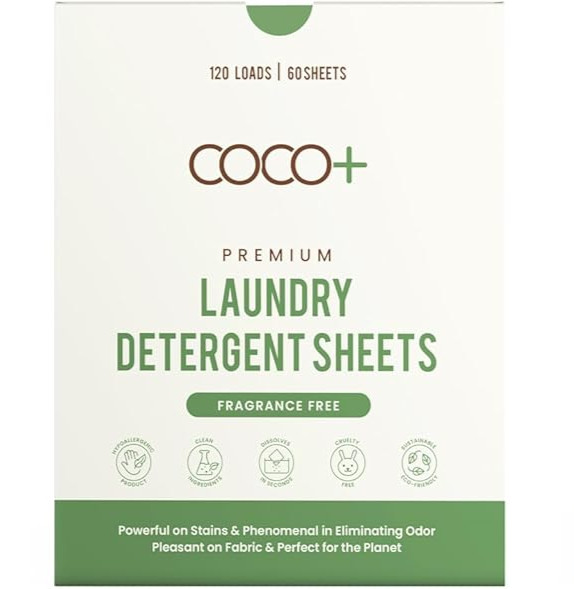 2 Pack ~ COCO+ Laundry Detergent Sheets 120 Loads Each ~ Total of 240 Loads